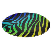 Zebra Black und Rainbow Print Schneidebrett (Ecke)