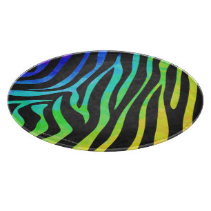 Zebra Black und Rainbow Print Schneidebrett