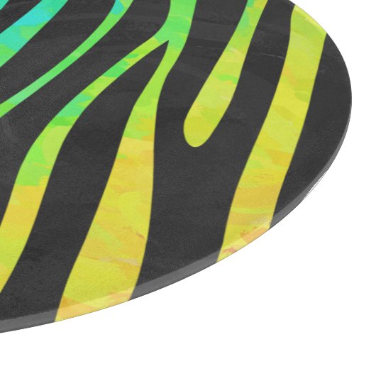 Zebra Black und Rainbow Print Schneidebrett (Ecke)