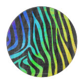 Zebra Black und Rainbow Print Schneidebrett (Vorderseite)