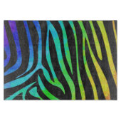 Zebra Black und Rainbow Print Schneidebrett (Vorderseite)