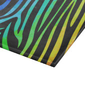Zebra Black und Rainbow Print Schneidebrett (Ecke)