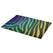 Zebra Black und Rainbow Print Schneidebrett (Ecke)