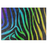 Zebra Black und Rainbow Print Schneidebrett (Vorderseite)
