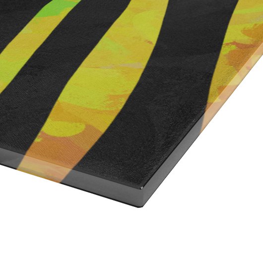 Zebra Black und Rainbow Print Schneidebrett (Ecke)