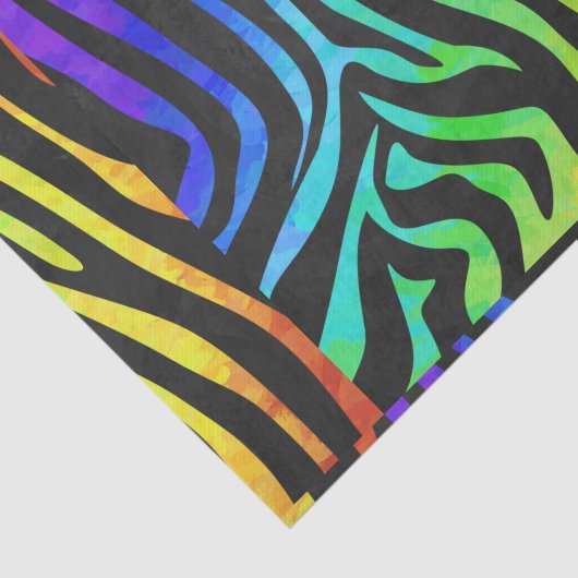 Zebra Black und Rainbow Print Seidenpapier (Ausschnitt)