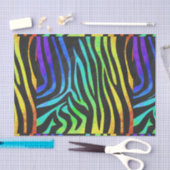 Zebra Black und Rainbow Print Seidenpapier (Handwerk)