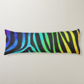 Zebra Black und Rainbow Print Seitenschläferkissen (Vorderseite)