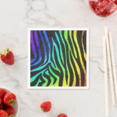 Zebra Black und Rainbow Print Serviette (Beispiel)