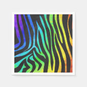 Zebra Black und Rainbow Print Serviette (Vorderseite)