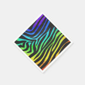 Zebra Black und Rainbow Print Serviette (Ecke)