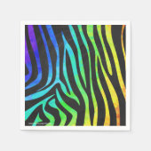 Zebra Black und Rainbow Print Serviette (Vorderseite)