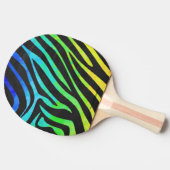 Zebra Black und Rainbow Print Tischtennis Schläger (Seitenansicht)