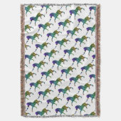 Zebra Black und Rainbow Silhouette Decke (Vorderseite Vertikal)