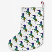 Zebra Black und Rainbow Silhouette Kleiner Weihnachtsstrumpf (Rückseite)