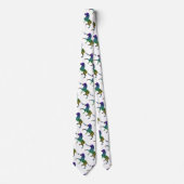 Zebra Black und Rainbow Silhouette Krawatte (Vorderseite)