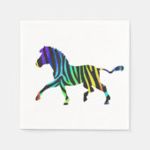 Zebra Black und Rainbow Silhouette Serviette (Vorderseite)