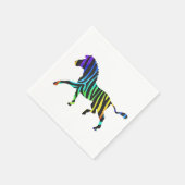 Zebra Black und Rainbow Silhouette Serviette (Ecke)