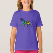 Zebra Black und Rainbow Silhouette T-Shirt (Vorderseite)