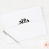 Zebra Black & White Address Label Runder Aufkleber (Umschlag)