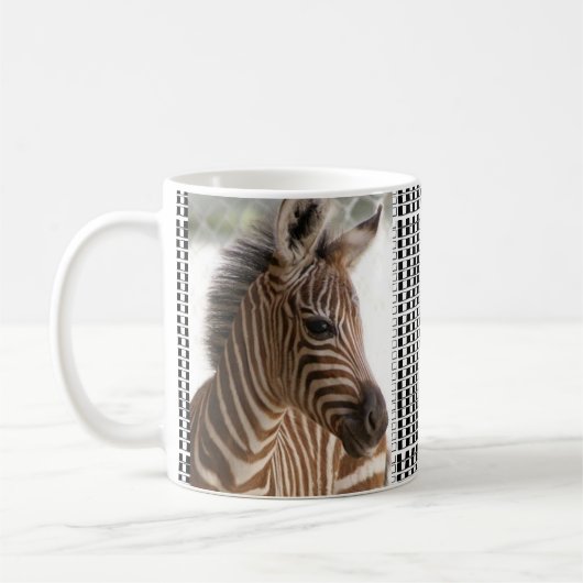 Zebra Black & White Checkered Mug Kaffeetasse (Links)