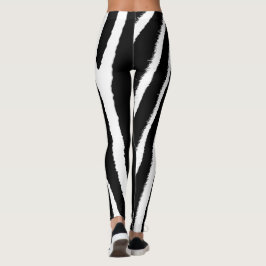 Zebra Black & White Vertikal Muster Leggings