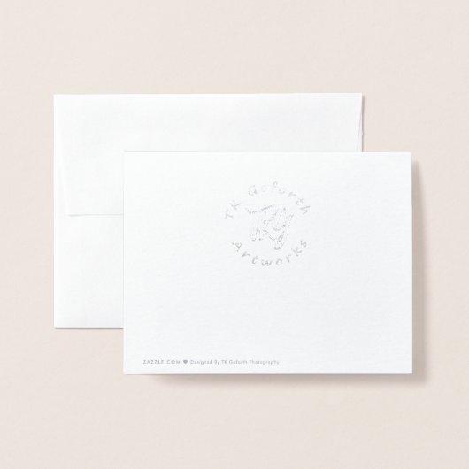 Zebra Blank Jeder Anlass Wildlife Silver Folienkarte (Rückseite mit Umschlag)