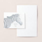 Zebra Blank Jeder Anlass Wildlife Silver Folienkarte (Anzeige)