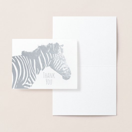 Zebra Blank Jeder Anlass Wildlife Silver Folienkarte (Anzeige)