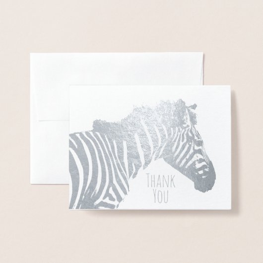Zebra Blank Jeder Anlass Wildlife Silver Folienkarte (Vorderseite mit Umschlag)