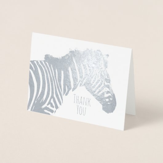 Zebra Blank Jeder Anlass Wildlife Silver Folienkarte (Vorderseite)