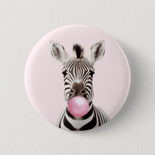 Zebra Blasen Pink Bubble Gum Spielerisch Digital A Button (Vorderseite)