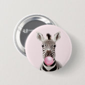 Zebra Blasen Pink Bubble Gum Spielerisch Digital A Button (Vorne & Hinten)