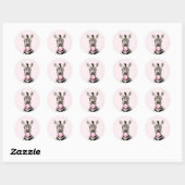 Zebra Blasen Pink Bubble Gum Spielerisch Digital A Runder Aufkleber (Blatt)