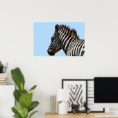 Zebra blau poster (Heimbüro)