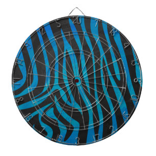 Zebra Blau und Schwarz Druck Dartscheibe
