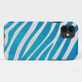 Zebra Blau und Weiß Case-Mate iPhone Hülle (Rückseite (Horizontal))