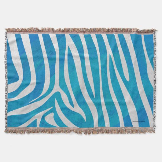 Zebra Blau und Weiß Decke (Vorderseite)
