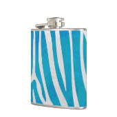 Zebra Blau und Weiß Flachmann (Links)