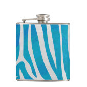 Zebra Blau und Weiß Flachmann (Vorderseite)