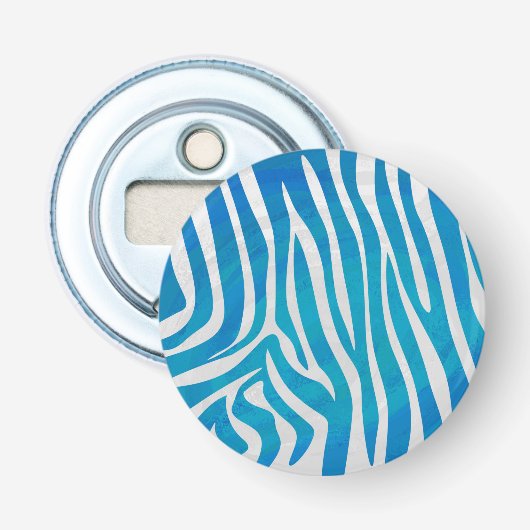 Zebra Blau und Weiß Flaschenöffner (Vorderseite)