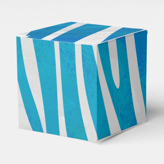 Zebra Blau und Weiß Geschenkschachtel (Vorderseite)