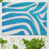 Zebra Blau und Weiß Geschirrtuch (Gefaltet)