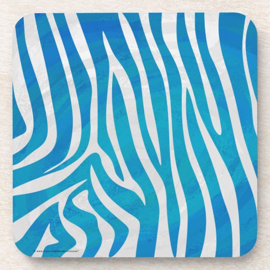 Zebra Blau und Weiß Getränkeuntersetzer (Vorderseite)