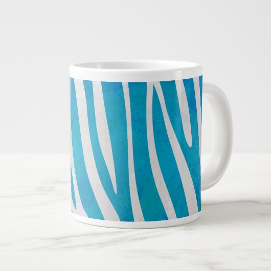 Zebra Blau und Weiß Jumbo-Tasse (Vorderseite Rechts)