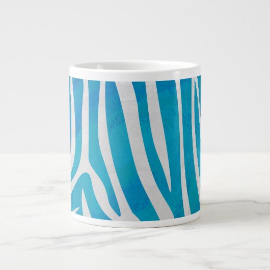 Zebra Blau und Weiß Jumbo-Tasse (Vorderseite)