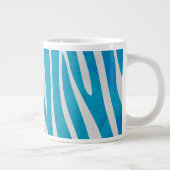 Zebra Blau und Weiß Jumbo-Tasse (Rechts)