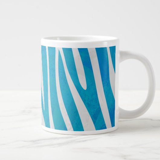 Zebra Blau und Weiß Jumbo-Tasse (Rechts)