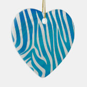 Zebra Blau und Weiß Keramik Ornament (Rechts)