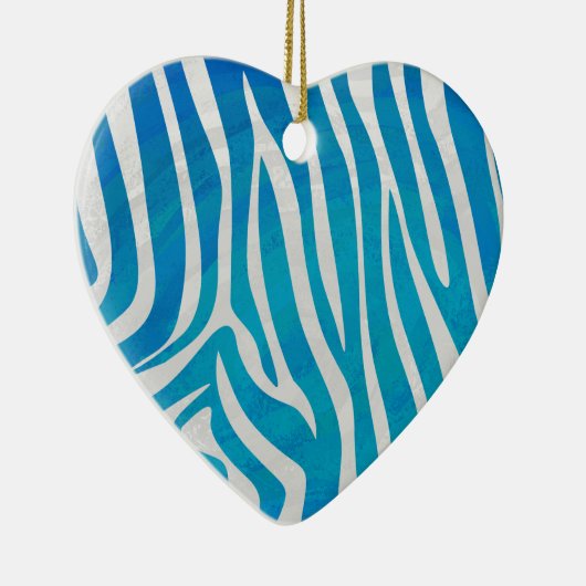 Zebra Blau und Weiß Keramik Ornament (Rechts)